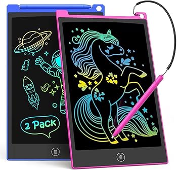 【中古】TECJOE 2 Pack LCD Writing Tablet, 8.5 Inch Colorful Doodle Board Drawing Tablet for Kids, Kids Travel Games Activity Learning Toys Birt