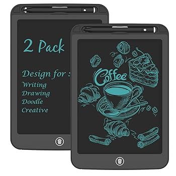 【中古】TIQUS 9.25インチ LCDライティングタブレットパッド Ewriter 電子ボードとMeMOノート 家庭 学校 オフィス ミドルスタイラス 2個パック ブラック