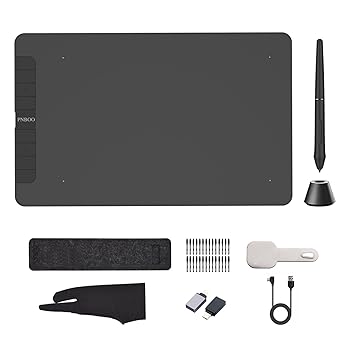 【中古】グラフィックタブレット,PN1060 グラフィック描画タブレット 10 x 6 インチ アクティブエリア 8192 レベル 圧力傾斜機能 アート アニメーション画像