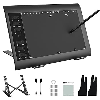 【中古】【未使用】TEROW Graphics 描画タブレット 10x6インチ デジタルライティングタブレット ブラケット付き 8192レベルのスタイラス PC/Mac/Android 5.0以上用|AJIMURA-SHOP