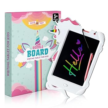 【中古】【未使用】KJOET 10インチ LCD ライティングタブレット 用 ドローイングパッド ユニコーンのおもちゃ 女の子用 - 消せる落書きボード ユニコーンギフト 女