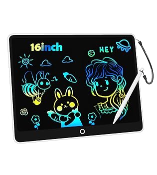 【中古】【未使用】LCDライティングタブレット落書きボード、16インチカラフルな描画タブレットライティングパッド、キッズ旅行の必需品、幼児のおもちゃ 3 4 5 6 7|AJIMURA-SHOP