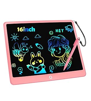 【中古】【未使用】LCDライティングタブレット落書きボード、16インチのカラフルな描画タブレットライティングパッド、キッズ旅行の必需品、幼児のおもちゃ、3、4、