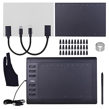 【中古】Karlak グラフィックドローイングパッド,10x6インチプロフェッショナルグラフィックス描画タブレット8192レベルの12エクスプレスキーバッテリー