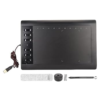 【中古】【未使用】FLEXMAN グラフィック描画タブレット、10 X 6インチ大型描画タブレット、10個のショートカットキー、12個のカスタマイズ可能なキー、8192レベル