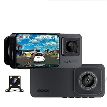 【中古】【未使用】3 カメラ ダッシュ カム、レンズ 2.0 インチ車 DVR ダッシュ カム HD 1080P ダッシュ カメラ ビデオ レコーダー、ナイト ビジョン、ループ録画、