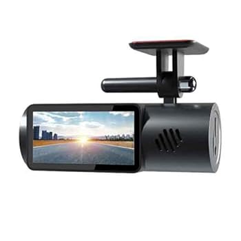 【中古】車のダッシュカム パーキングモニター ダブルカメラ 1.97インチ スクリーン 74° 広角カメラ カメラ自動レコーダー