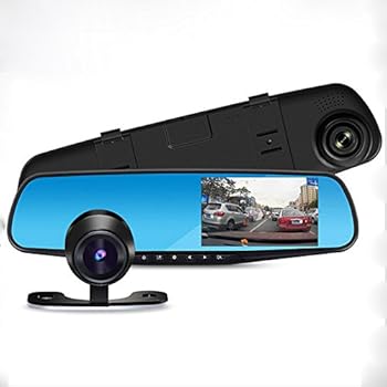 【中古】【未使用】ドライブレコーダー 1080 P 車カメラ 完全な HD 4.3"液晶バックミラー車ビデオ レコーダー デュアル レンズ車両カメラ車 DVR 道路ダッシュ カム｜AJIMURA-SHOP