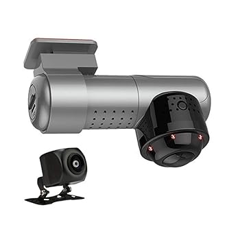 【中古】【未使用】WiFiドライブレコーダー前後カメラ車内+車外 駐車監視 1080P ドライブ レコーダー 前後 2カメラ 前後録画 フルHD HDR ドラレコ 360度魚眼レンズ+