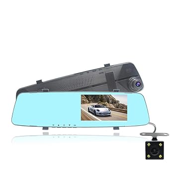 【中古】ドライブレコーダー バックミラーカメラ4.3インチデュアルレンズ1080P車DVRダッシュカムレコーダー 操作簡単 高速起動 (色 : Blue, Size : One s｜AJIMURA-SHOP