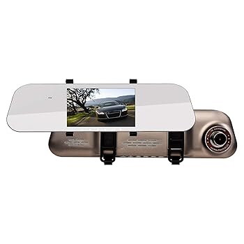 【中古】【未使用】1080Pミラードライブレコーダー、5インチIPS画面、車用フロントおよびリアデュアルレンズ、WDR、ナイトビジョン、ループ録画、モーション検知、G