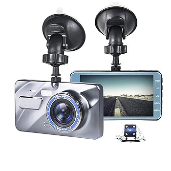 【中古】【未使用】ドライビングレコーダー 4インチ1080p車DVRダッシュカムビデオレコーダーフロント+リアカメラデュアルレンズLCD 広角ドライブレコーダー (色 :