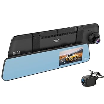 【中古】【未使用】movio HDリアカメラ搭載 前後2カメラ ルームミラー型ドライブレコーダー ブルーミラー仕様 MDVR304MRREAR