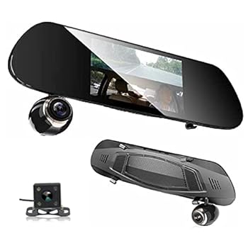 【中古】【未使用】ドライブレコーダー 前後カメラ ミラー型 360度 死角なし 駐車監視 日本製 部品使用 人気 リアカメラ 衝撃録画 ミラー 前後 3カメラ 監視カメラ