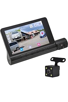 【中古】【未使用】ドライブレコーダー 前後カメラ 360度 分離 4.0インチ 300万画素 吸盤 駐車監視 防水