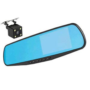 【中古】事故 記録 ドライブレコーダー ミラー型 2カメラ 駐車ナビ 大画面 Wカメラ 液晶 フルHD 1080P 上書 液晶 簡単設置 車 録画 あおり運転tecc-drset