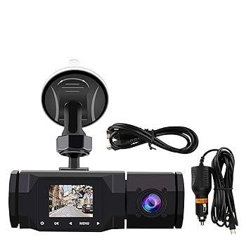 【中古】【未使用】1080P デュアルダッシュカム フロントとインサイド 2 カメラ 1.5 インチ IPS IR ナイトビジョン 車のドライブレコーダー G センサー ループ録画