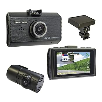 【中古】F.R.C. エフ・アール・シー FIRSTCOM 前・後方2カメラ GPS付属 Full HDドライブレコーダー FC-DR232W PLUS (W) STARVIS搭載・200万画素・日本製