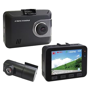 【中古】【未使用】F.R.C. エフ・アール・シー FIRSTCOM 日本製 前・後方2カメラ Full HDドライブレコーダー FC-DR225W (W) STARVIS/HDR 搭載・200万画素
