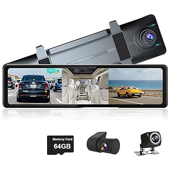 【中古】ドライブレコーダーミラー型3台のカメラ2.5K+1080P+1080PワイヤレスBluetooth接続を備えた車のリアビューミラービデオレコーダーCarplay Android 24,162円