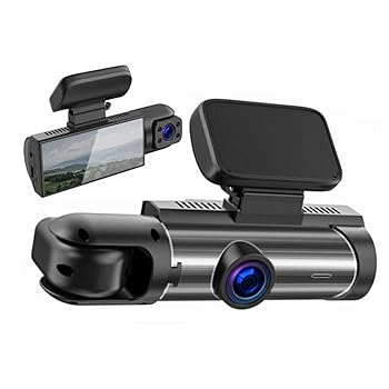 【中古】ダッシュ カム 3.16 インチ デュアル レンズ ドライブ レコーダー フロント インサイド カメラ G センサー Hd ナイト ビジョン 広角車 Dvr、ナイ