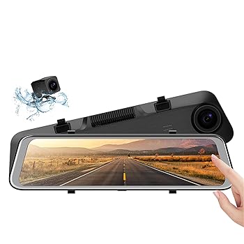 【中古】【未使用】ダッシュカム、4KミラーDVRリアビューダッシュカム2160P、1080Pデュアルリアミラー車両ドライブレコーダー、デュアルカメラ、ナイトビジョン、駐