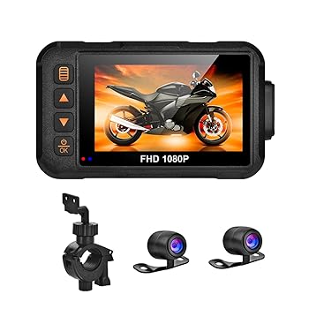 【中古】バイク用ドライブレコーダーカメラ - 車やバイク用 DVR カメラ 3 インチ - 1080P、車とオートバイ用のDVR、広角、前面および背面ビュー