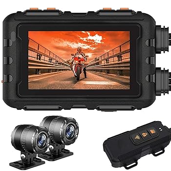 【中古】【未使用】オートバイドライブレコーダーカメラ、1080Pデュアル広角140°レンズ録画DVR、3インチ防水スクリーン、Gセンサーループ録画、IP65防水、最大256G