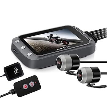 【中古】【未使用】オートバイDVRダッシュカム、デュアルHD 1080P 30fpsカメラ、140°広角防水ナイトビジョンレンズ、WiFi GPS付きビデオドライブレコーダー、最大1