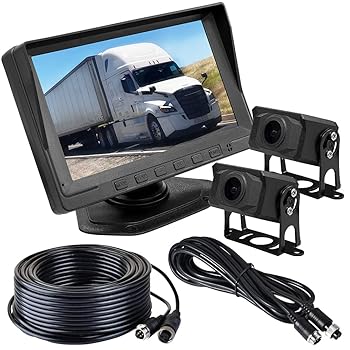 【中古】【未使用】Lifepower 車載録画セット AHDカメラ2個搭載 7インチモニターレコーダー AHD録画 DC12-24V汎用 5m+15mケーブル 2分割表示 正像/鏡像切替 ループ|AJIMURA-SHOP