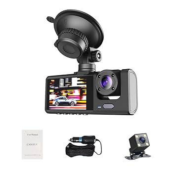 【中古】【未使用】Chusui 1080P DVR ダッシュ カメラ フロント & インサイド & リア カメラ ドライブ レコーダー 2 インチ スクリーン ドライブレコーダー サポー