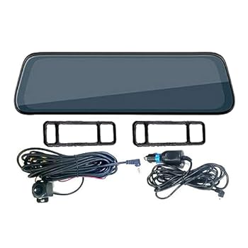 【中古】【未使用】ドライブレコーダーミラー - 10 インチ 1080p 広角ナイトビジョン付きリアミラーカメラ - ループ録画、動体検知、ダッシュカム フロントおよびリ