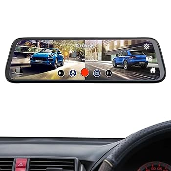 【中古】【未使用】バックミラードライブレコーダー - 1080p を備えた 10 インチ リアミラー カメラ - 動体検知ダッシュカム フロントおよびリア広角ナイトビジョン