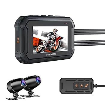 【中古】3インチWiFiバイクドライブレコーダー、デュアル1080P HDカメラ付き30fps DVRダッシュカムセット、IP67防水、Gセンサー、ループ録画、内蔵GPS 25,875円