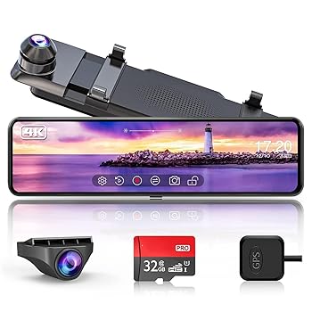 【中古】【未使用】ドライブレコーダー ドライブレコーダー ミラー型 4K 11インチ 右カメラ 4K GPS搭載 170°広角ドライブレコーダー 前後カメラ ドラレコ (サイズ