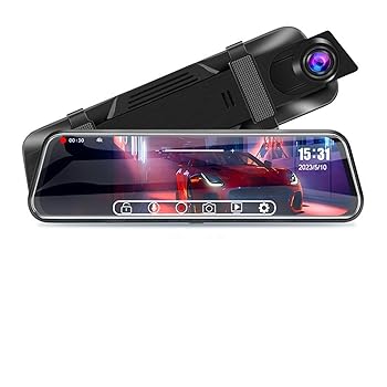 【中古】ドライブレコーダー 10インチ 車 DVR ダッシュカム 4K フロントおよび 1080P リアカメラ 音声コントロール レコーダー デュアルレンズ トラック