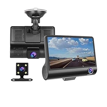 【中古】ドライブレコーダー 4 インチ ブラック ボックス 車 DVR ダッシュカム ダッシュ カメラ IPS HD スクリーン 1080P デュアル レンズ ビデオ レコー|AJIMURA-SHOP
