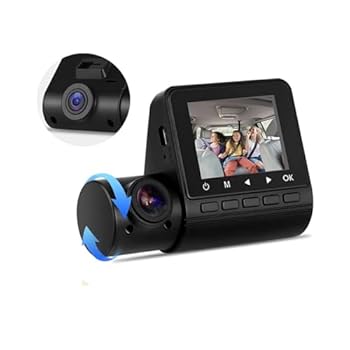 【中古】ドライブレコーダー 2インチ ミニダッシュカム 1080P フロントおよびインナーレンズ IPS スクリーン GPS トラック再生レジストラ 車内録画 G セ