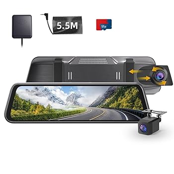 【中古】【未使用】ドライブレコーダー ミラーダッシュカム 4K ダッシュカメラ 10インチタッチスクリーン付き 3840x2160P フロントおよび 1080P リアダッシュカメラ