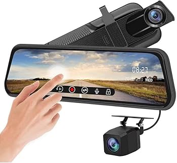 【中古】【未使用】ドライブレコーダー ミラー型 ダブルレンズカーレコーダーカメラバックミラー【1080Pデュアルレンズ +10インチIPSタッチスクリーン+170°広角]車