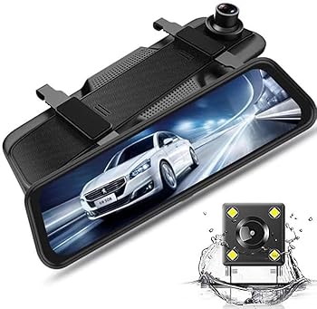 【中古】【未使用】ドライブレコーダー ミラー型 1ドライブレコーダー 10inches バックミラー型カメラバックミラー 360 パノラマ 1080P 車両フロントおよびリアサイ