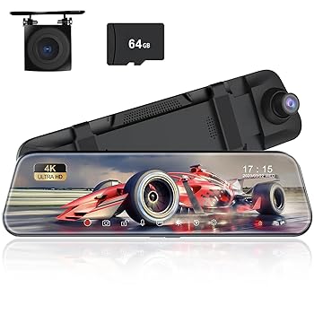 【中古】前後カメラ ミラーデュアルダッシュカム FHD バックミラーカメラ スマート運転アシスタント 10 インチ IPS フルタッチスクリーンフロントおよび