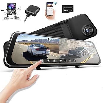 【中古】【未使用】前後カメラ 11.8インチ ミラーダッシュカム WiFi & GPS 2K 170° フロント + 1080P 150° リア スーパーナイトビジョン ループ録画 G センサー