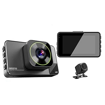 【中古】【未使用】ドライブレコーダー フロント リア、車用 4K/2.5K フル HD ダッシュカメラ、内蔵 Wi-Fi GPS、3 インチ IPS スクリーン、ナイトビジョン、170°広