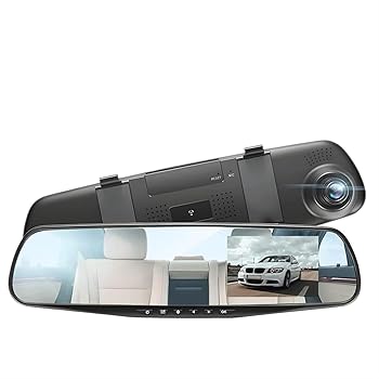 【中古】【未使用】前後カメラ 車のダッシュカムフル HD 1080P 車 DVR カメラ車 4.3 インチデジタルバックミラー車の運転ビデオレコーダーデュアルレンズビデオレコ