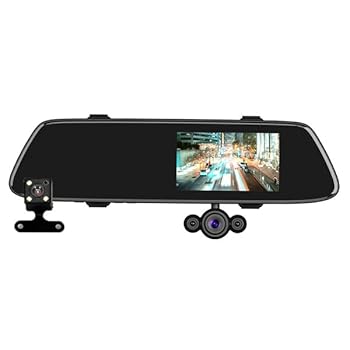 【中古】【未使用】満足良品館 ミラー型3カメラドライブレコーダー DVR-R537 ドライブレコーダー 3カメラ ミラー型 カメラ ドラレコ 4インチ 170度広角視野 モーシ