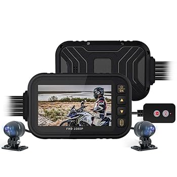 【中古】【未使用】3.0インチバイクドライブレコーダー、1080P+720Pデュアルドライブレコーダー、Gセンサー、ループ録画、駐車監視、有線制御、最大128GB