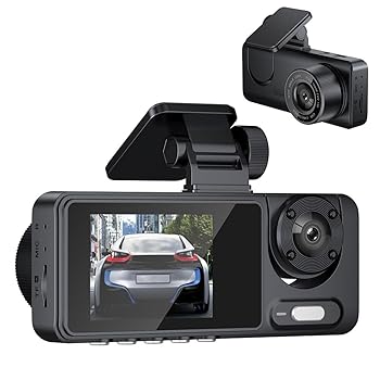 【中古】3カメラダッシュカム多言語クリア車バックミラー車ビデオ録画ビデオカメラ広角車カメラレコーダー自動安全ドライブレコーダー