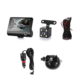 【中古】【未使用】Swagell 車載 DVR ドライブレコーダー HD スクリーン 1080P 3 レンズビデオレコーダー フロント + インテリア + リアビューカメラ ダッシュカム
