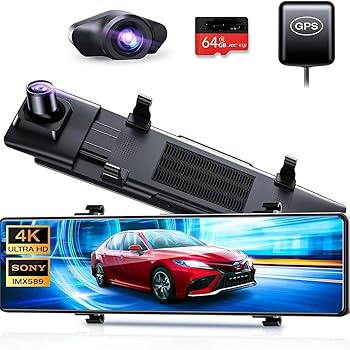 【中古】駐車監視付き 広視野角ミラー型 高画質録画 4K UHD対応 ドライブレコーダー 日本語取扱説明書付 常時録画 動体検知 ループ録画 高温対策 GPS搭載